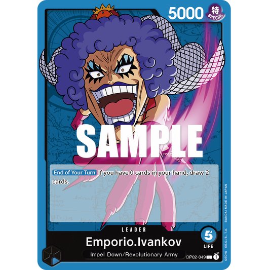 ONE PIECE CARD GAME OP02-049 L EMPORIO IVANKOV (V.1) "PARAMOUNT WAR ENGLISH"