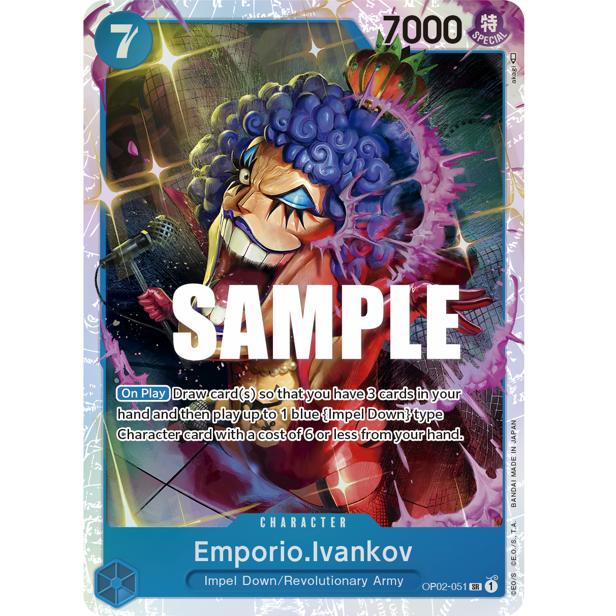 ONE PIECE CARD GAME OP02-051 SR EMPORIO IVANKOV (V.1) "PARAMOUNT WAR ENGLISH"