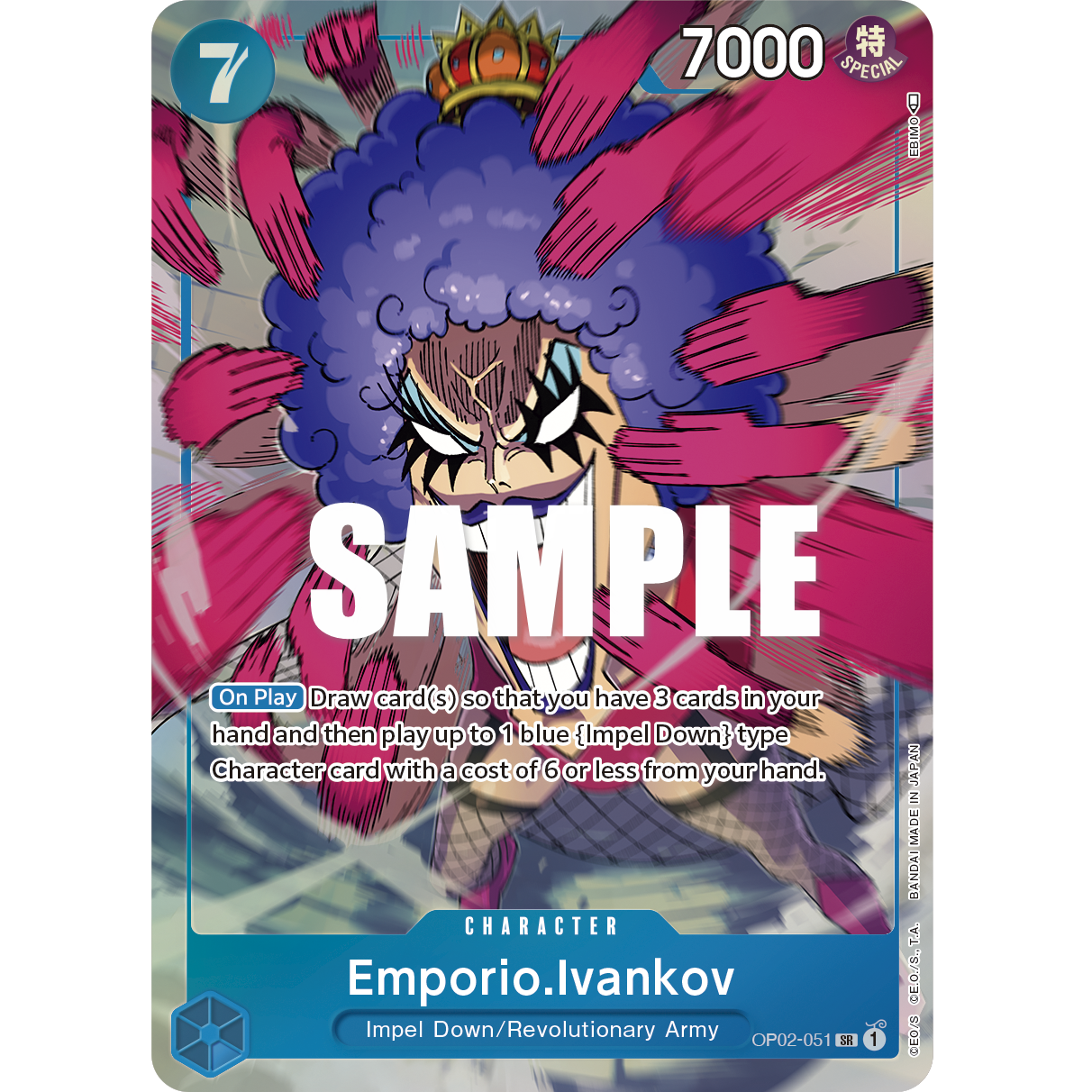 ONE PIECE CARD GAME OP02-051 SR EMPORIO IVANKOV (V.2) "PARAMOUNT WAR INGLÉS"