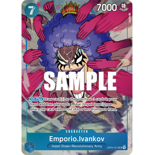ONE PIECE CARD GAME OP02-051 SR EMPORIO IVANKOV (V.2) "PARAMOUNT WAR ENGLISH"