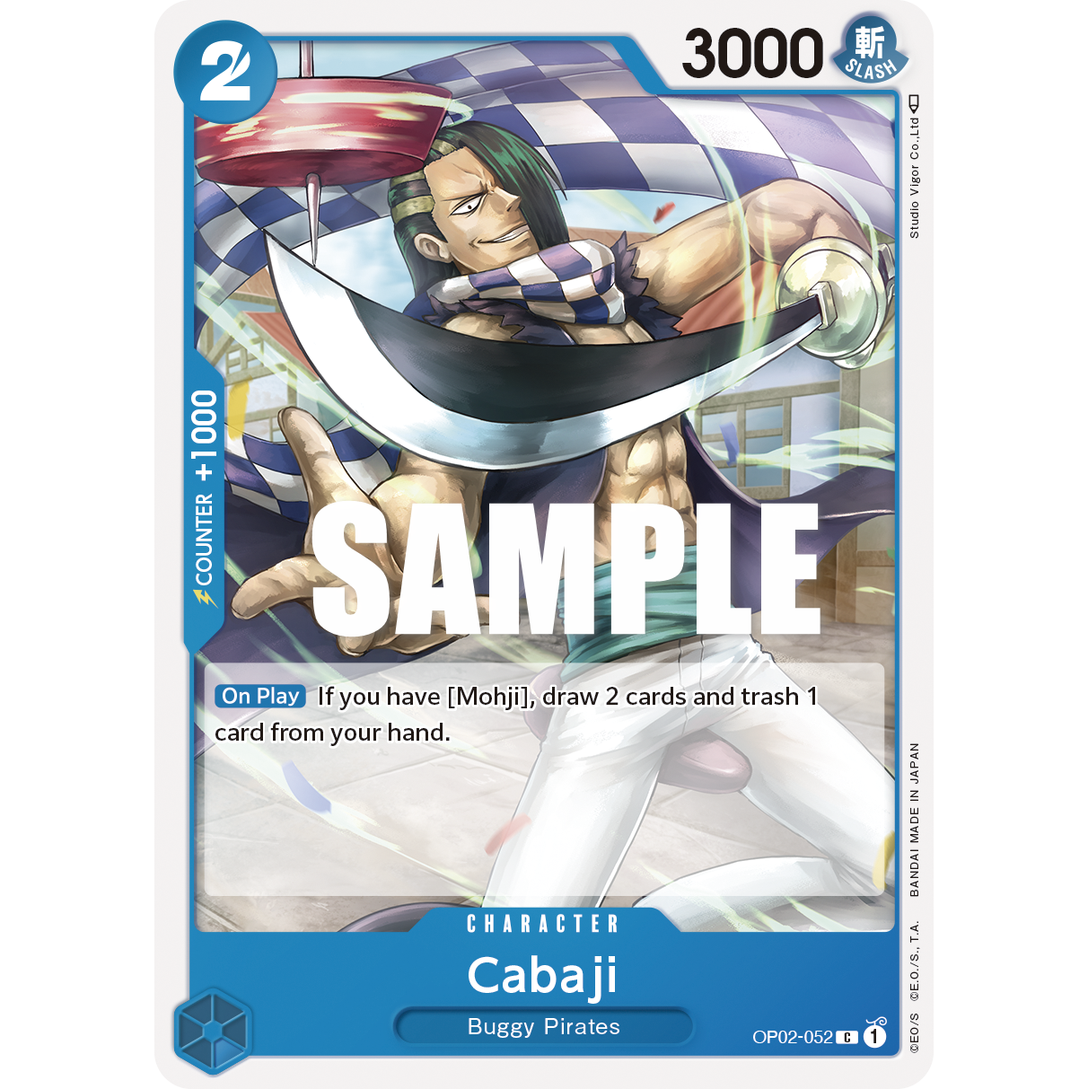 ONE PIECE CARD GAME OP02-052 C CABAJI "PARAMOUNT WAR INGLÉS"