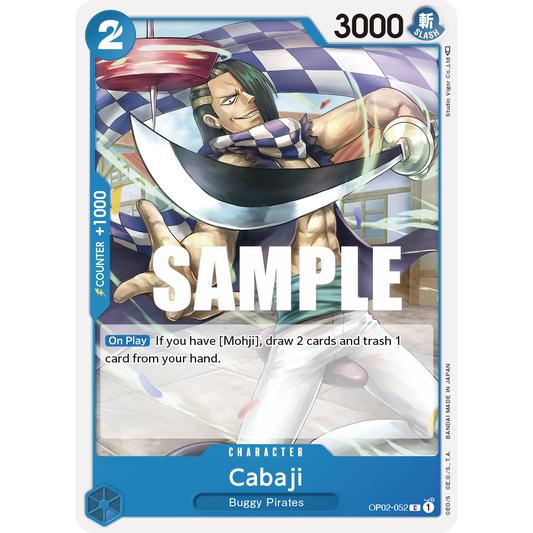 ONE PIECE CARD GAME OP02-052 C CABAJI "PARAMOUNT WAR INGLÉS"