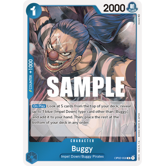 ONE PIECE CARD GAME OP02-058 R BUGGY (V.1) "PARAMOUNT WAR ENGLISH"