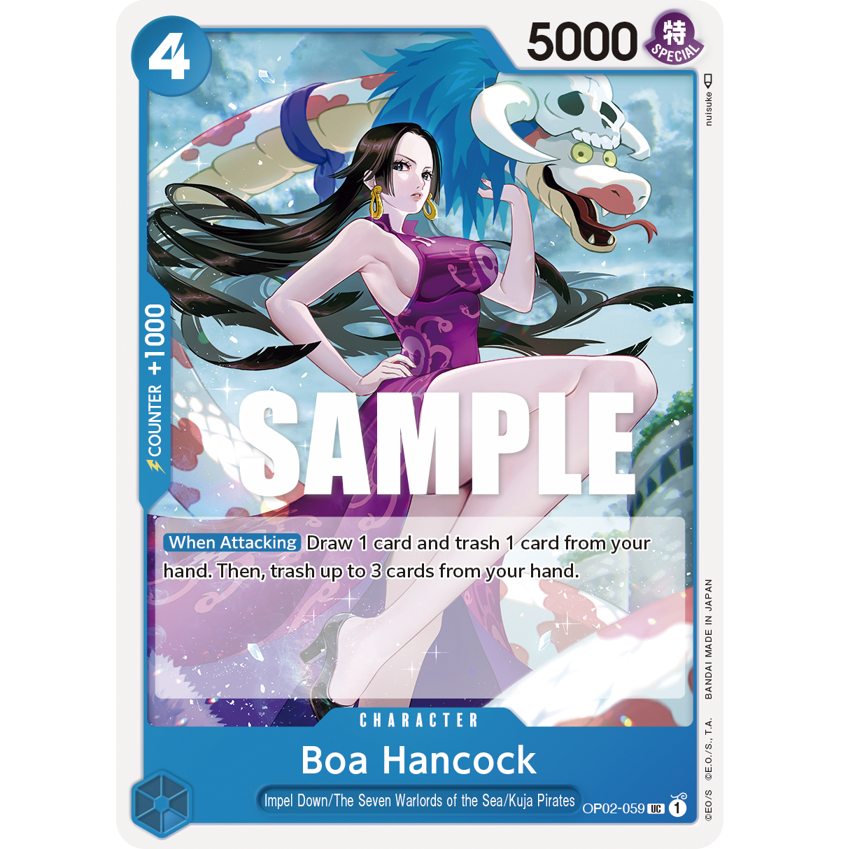 ONE PIECE CARD GAME OP02-059 UC BOA HANCOCK (V.1) "PARAMOUNT WAR INGLÉS"