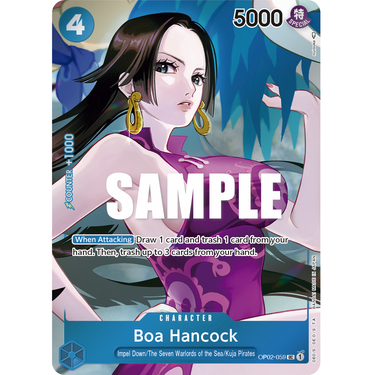 ONE PIECE CARD GAME OP02-059 UC BOA HANCOCK (V.2) "PARAMOUNT WAR INGLÉS"
