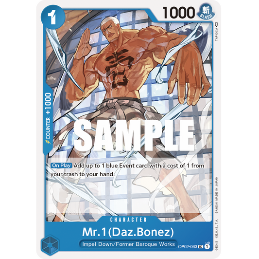ONE PIECE CARD GAME OP02-063 UC MR.1 (DAZ BONEZ) "PARAMOUNT WAR INGLÉS"