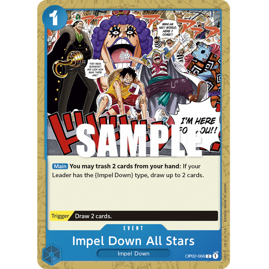 ONE PIECE CARD GAME OP02-066 C IMPEL DOWN ALL STARS "PARAMOUNT WAR INGLÉS"