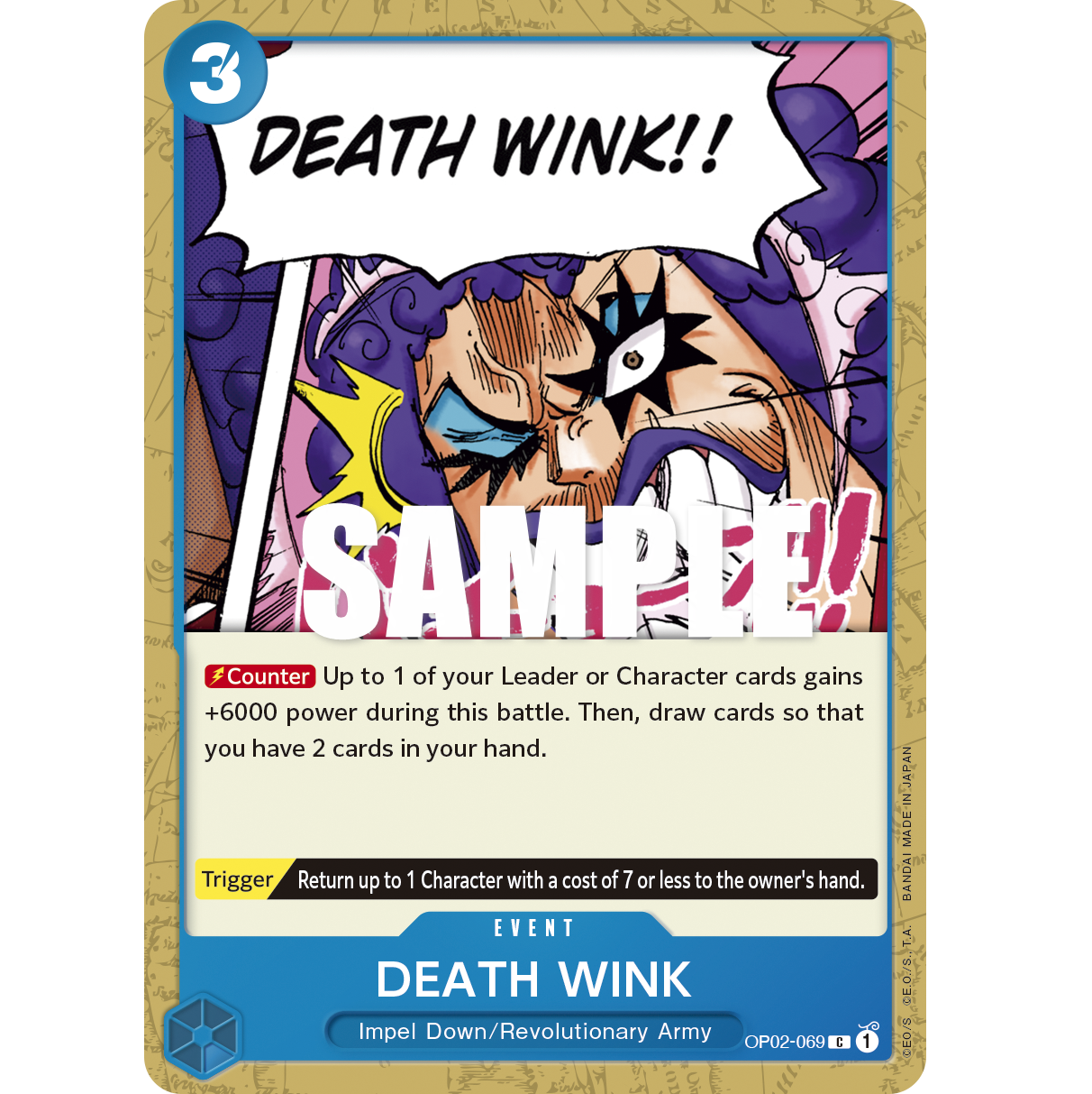 ONE PIECE CARD GAME OP02-069 C DEATH WINK "PARAMOUNT WAR INGLÉS"