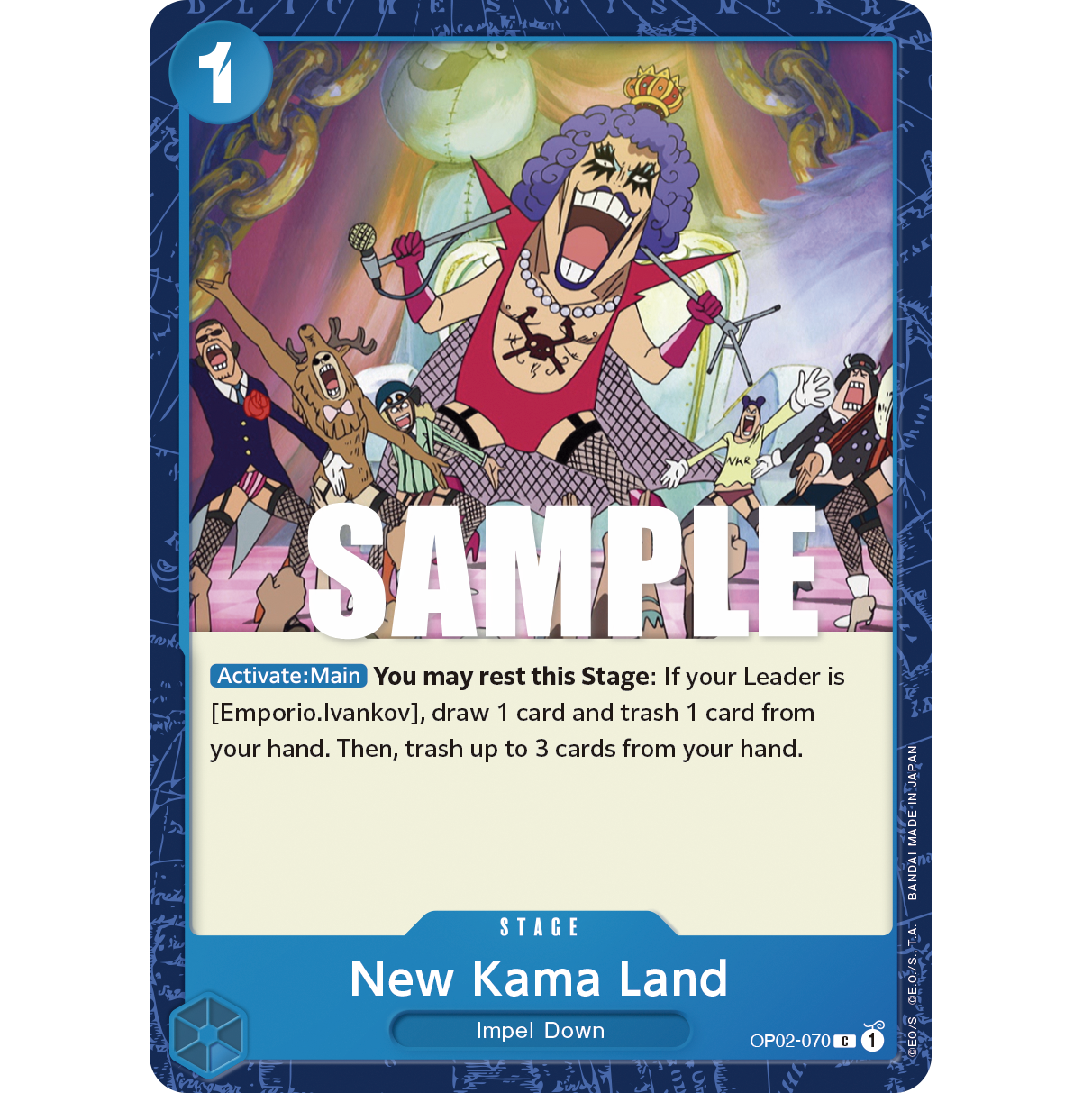 ONE PIECE CARD GAME OP02-070 C NEW KAMA LAND "PARAMOUNT WAR INGLÉS"
