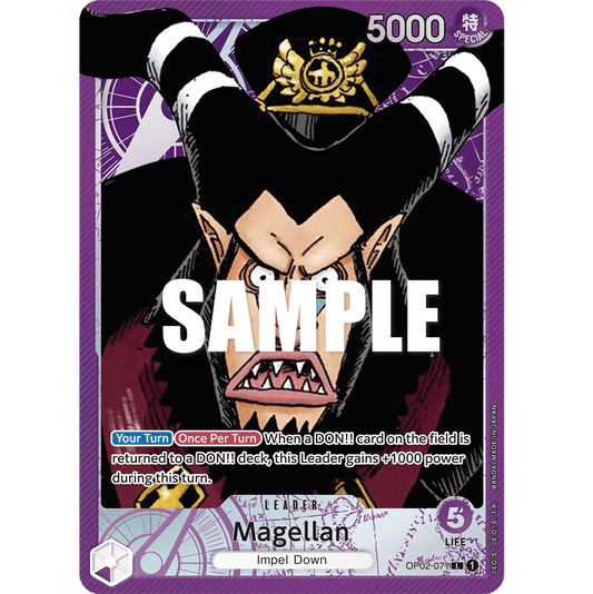 ONE PIECE CARD GAME OP02-071 L MAGELLAN (V.2) "PARAMOUNT WAR INGLÉS"