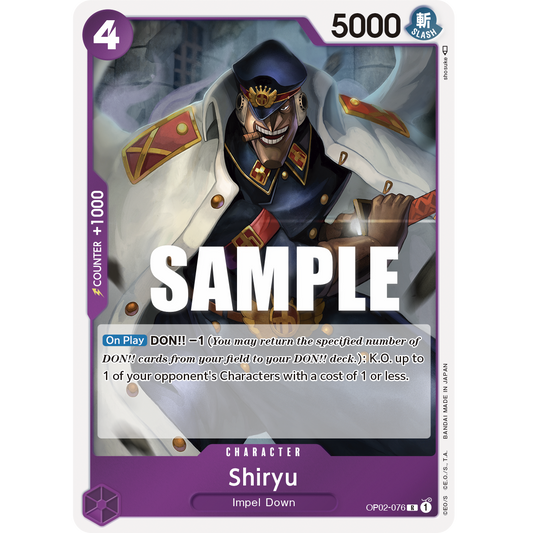 ONE PIECE CARD GAME OP02-076 R SHIRYU "PARAMOUNT WAR ENGLISH"