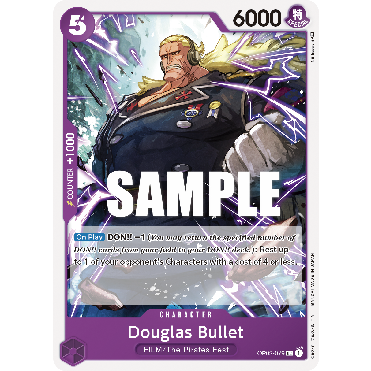 ONE PIECE CARD GAME OP02-079 UC DOUGLAS BULLET "PARAMOUNT WAR INGLÉS"