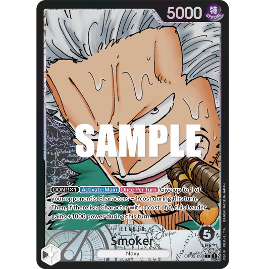ONE PIECE CARD GAME OP02-093 L SMOKER (V.2) "PARAMOUNT WAR INGLÉS"