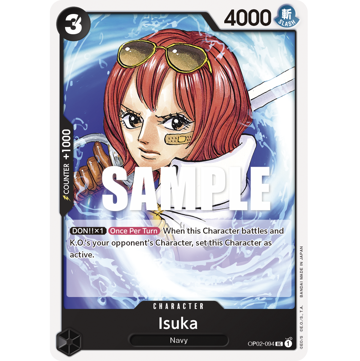 ONE PIECE CARD GAME OP02-094 UC ISUKA "PARAMOUNT WAR INGLÉS"