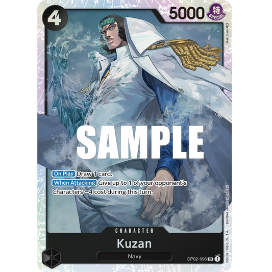 ONE PIECE CARD GAME OP02-096 SR KUZAN (V.1) "PARAMOUNT WAR ENGLISH"