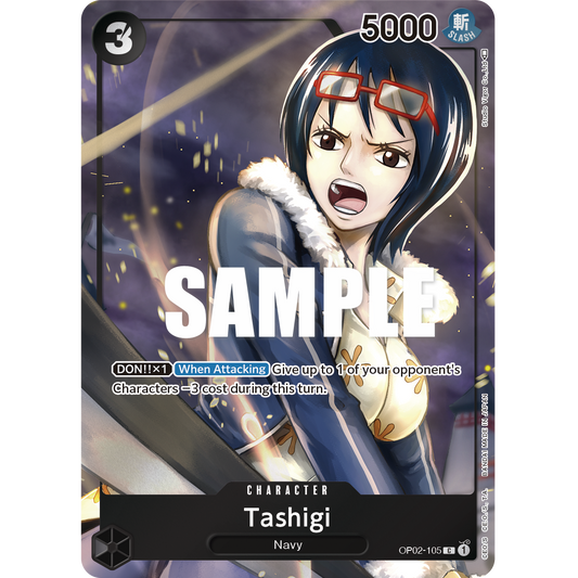 ONE PIECE CARD GAME OP02-105 C TASHIGI (V.2) "PARAMOUNT WAR ENGLISH"