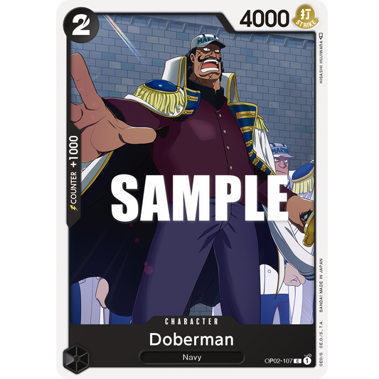 ONE PIECE CARD GAME OP02-107 C DOBERMAN "PARAMOUNT WAR ENGLISH"