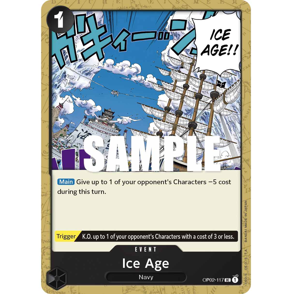 ONE PIECE CARD GAME OP02-117 UC ICE AGE "PARAMOUNT WAR ENGLISH"
