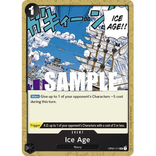 ONE PIECE CARD GAME OP02-117 UC ICE AGE "PARAMOUNT WAR INGLÉS"