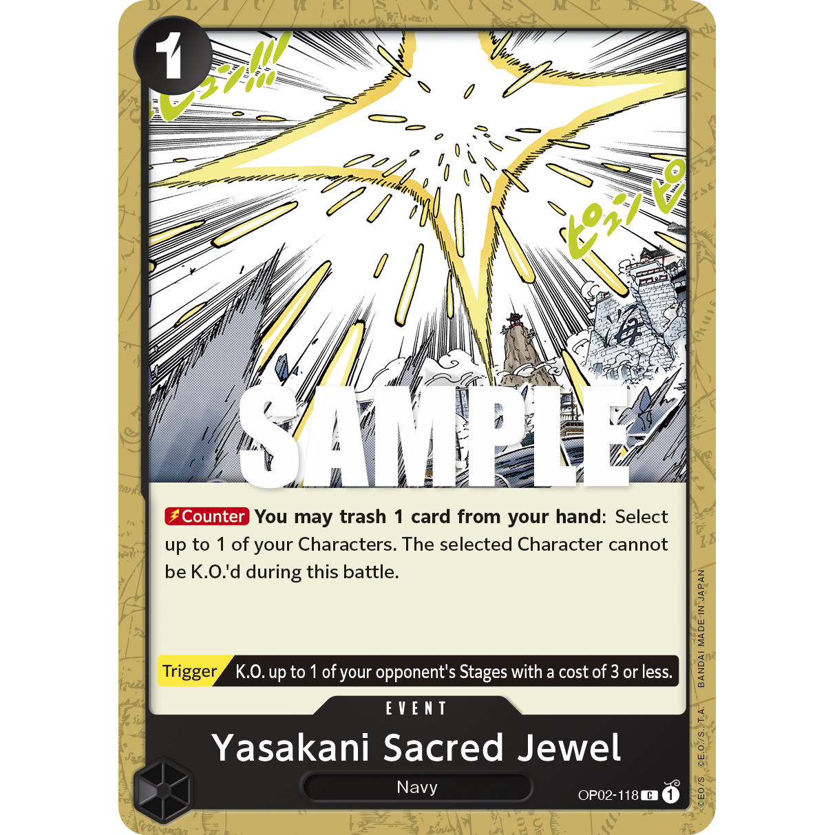 ONE PIECE CARD GAME OP02-118 C YASAKANI SACRED JEWEL "PARAMOUNT WAR INGLÉS"