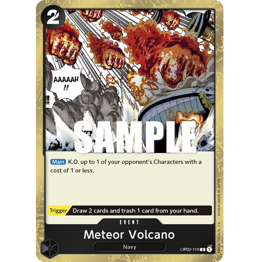 ONE PIECE CARD GAME OP02-119 R METEOR VOLCANO "PARAMOUNT WAR ENGLISH"