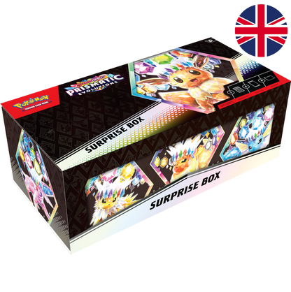 POKEMON TCG SURPRISE BOX COLLECTION PRISMATICS EVOLUTIONS SV8.5 (INGLÉS)