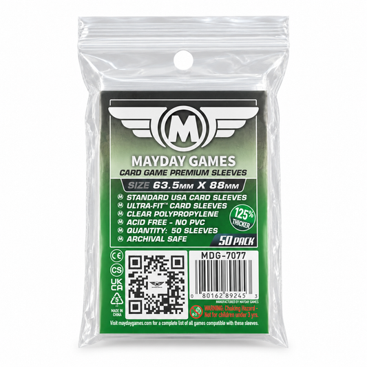 CARD SLEEVES FUNDAS PREMIUM MAYDAY 63,5 mm x 88 mm (50 SLEEVES)