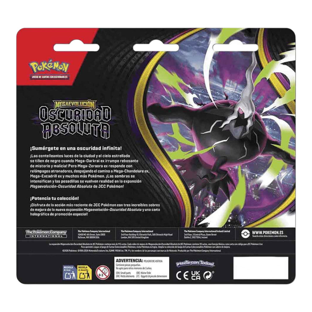 BLISTER 3 SOBRES POKEMON TCG OSCURIDAD ABSOLUTA (ESPAÑOL)