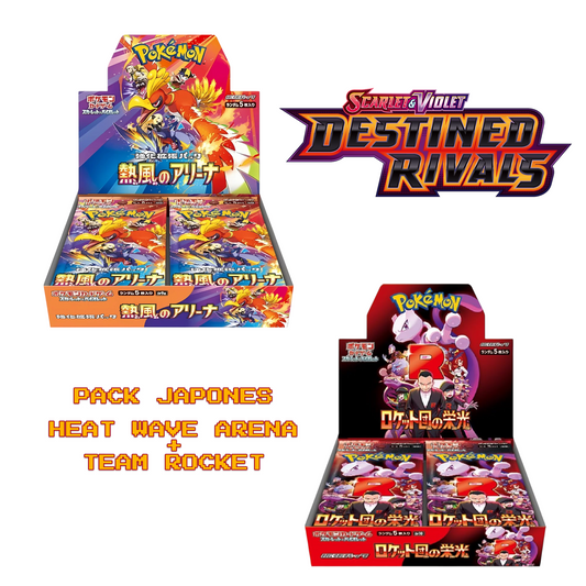PACK DESTINED RIVALS POKEMON SV9A HEAT WAVE ARENA & SV10 TEAM ROCKET (JAPONÉS)