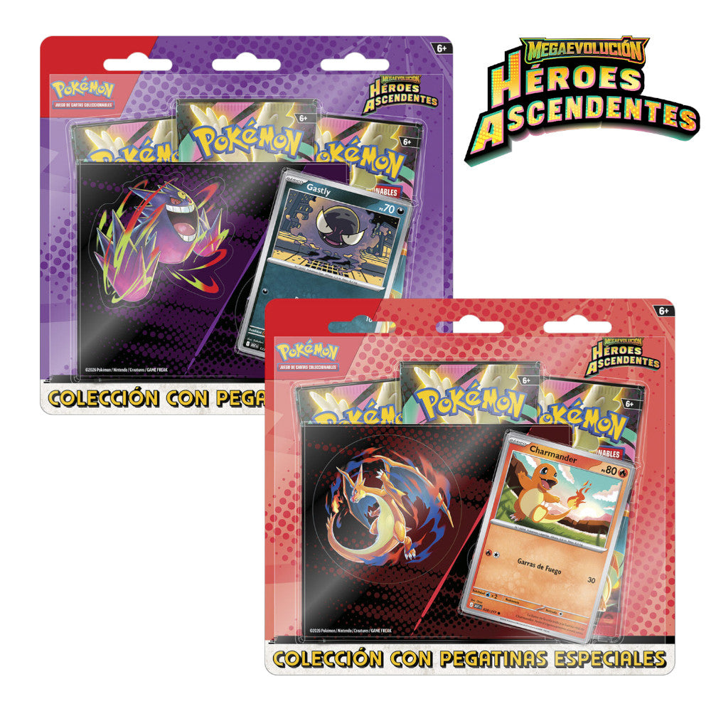 BLISTER 3 SOBRES TECH STICKER POKEMON HEROES ASCENDENTES (ESPAÑOL)