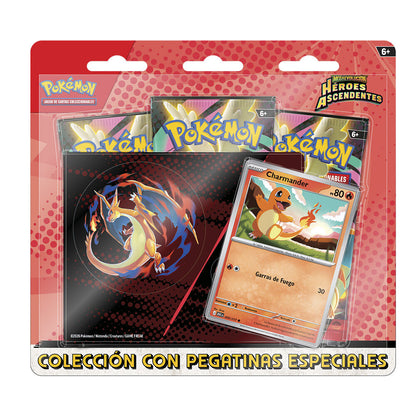 BLISTER 3 SOBRES TECH STICKER POKEMON HEROES ASCENDENTES (ESPAÑOL)