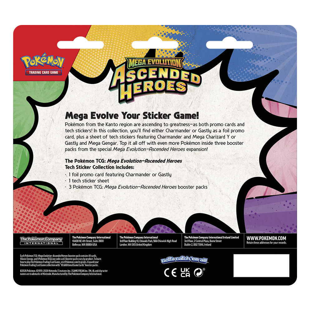 BLISTER 3 SOBRES TECH STICKER POKEMON ASCENDED HEROES (INGLÉS)
