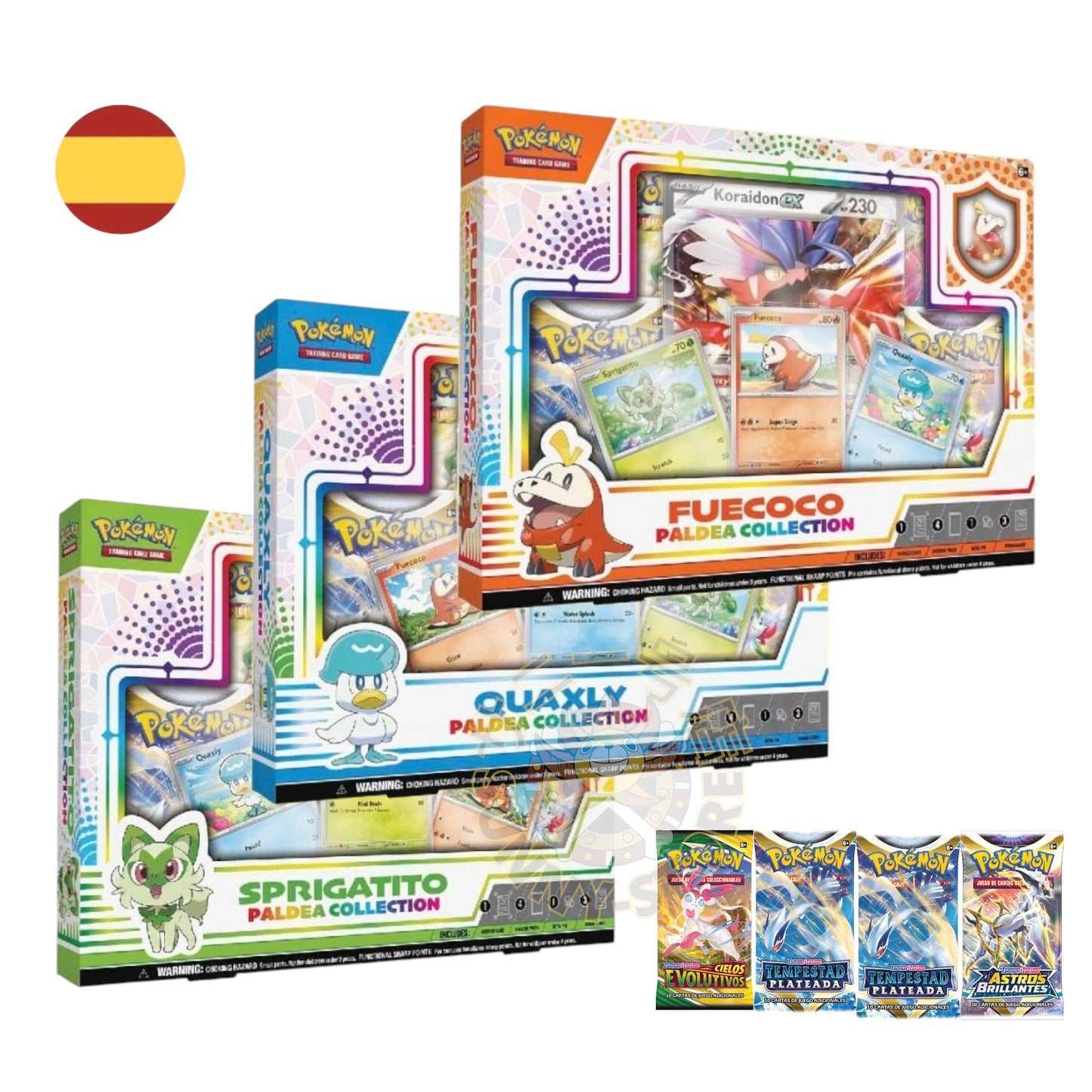 POKEMON TCG COLECCIÓN PALDEA SPRIGATITO - FUECOCO - QUAXLY (ESPAÑOL)