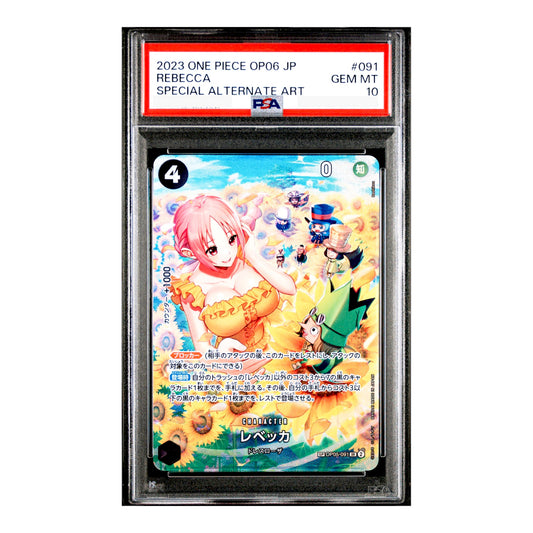 ONE PIECE CARD GAME PSA 10 REBECCA (SP ALT ART) OP05-091 SR WINGS OF CAPTAIN (JAPONÉS)