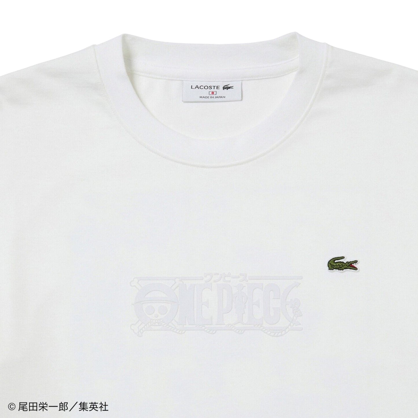 LACOSTE ONE PIECE CAMISETA BLANCA ROBIN & CROCODILE TALLA L & M MADE IN JAPAN