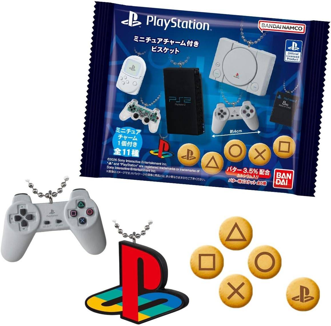 SHOKUGAN - PLAYSTATION MINITURA + GALLETA BANDAI (MYSTERY)