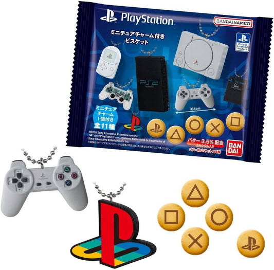 SHOKUGAN - PLAYSTATION MINITURA + GALLETA BANDAI (MYSTERY)