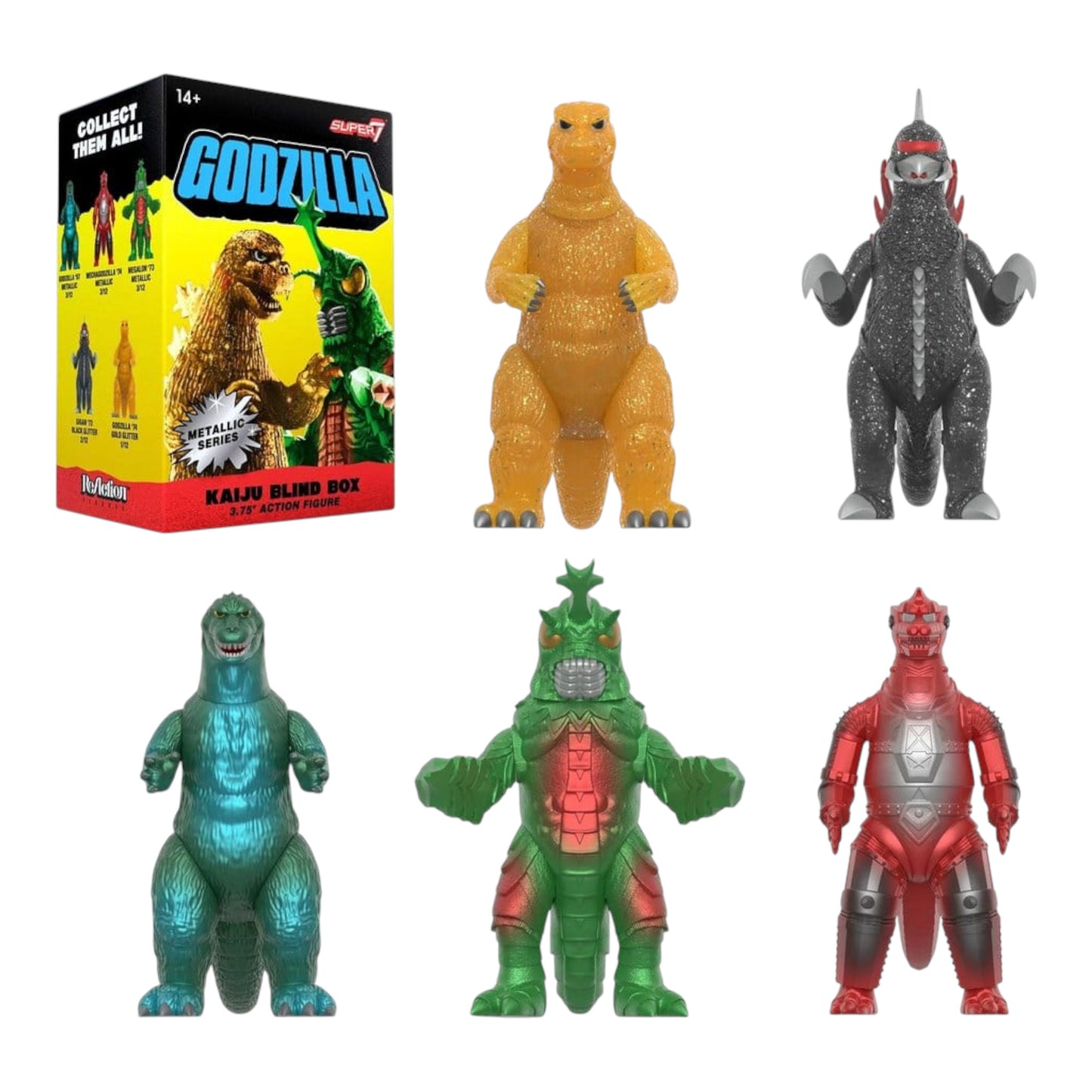 BLIND BOX KAIJU METALLIC GODZILLA TOHO SUPER7 - WAVE 5